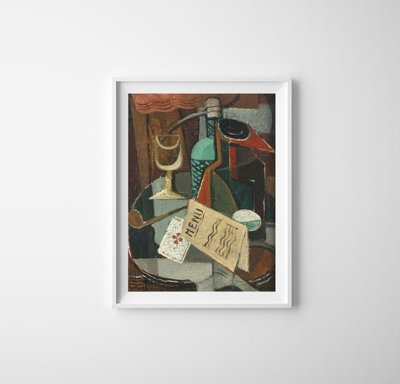 Wall art Nature Morte au Menu Et Au Siphon Louis Marcoussis