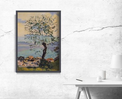 Vintage poster art Willow Tree by the Lake Ferdinand Hodler