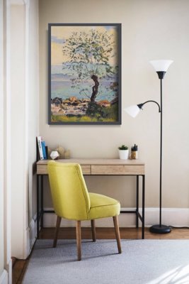 Vintage poster art Willow Tree by the Lake Ferdinand Hodler