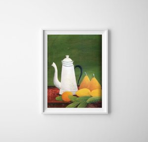 Canvas poster Still Life With Teapot And Fruit Henri Rosseau