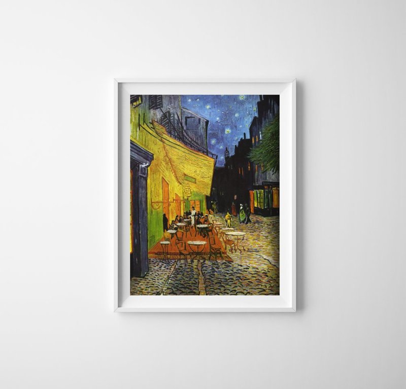 Vintage poster Cafe Terrace at Night Vincent Van Gogh