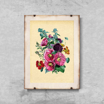 Canvas poster Hollyhocks Flower