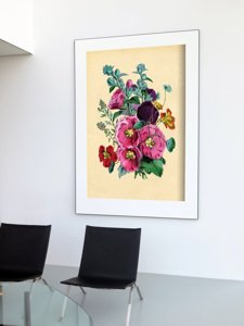 Canvas poster Hollyhocks Flower