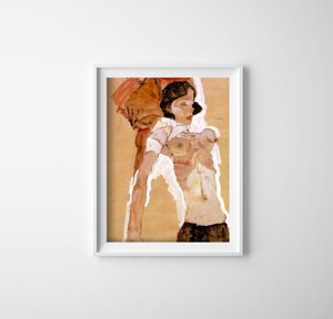Vintage poster art Egon Schiele Semi Nude Reclining