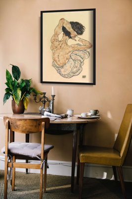 Poster Egon Schiele Print Sitting Back Act