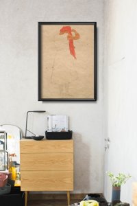 Poster Standing While Combing Egon Schiele