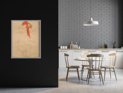 Poster Standing While Combing Egon Schiele