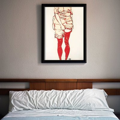 Vintage poster art Egon Schiele Print Stehende Frau in Rot