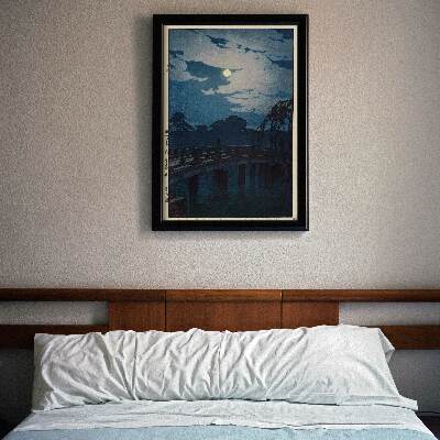 Canvas poster Shrine Gate of Miyajima the Moon and Torii Gate by Koho Shoda