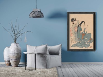 Wall art A Maid Combing A Lady's Hair Kitagawa Utamaro Japanese Ukiyo-e