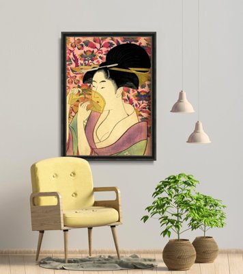 Poster Kushi Comb Kitagawa Utamaro Japanese Ukiyo-e