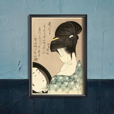Vintage poster Powdering The Neck Kitagawa Utamaro Japanese Ukiyo-e
