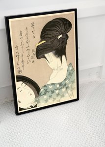 Vintage poster Powdering The Neck Kitagawa Utamaro Japanese Ukiyo-e