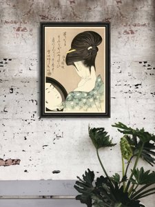 Vintage poster Powdering The Neck Kitagawa Utamaro Japanese Ukiyo-e