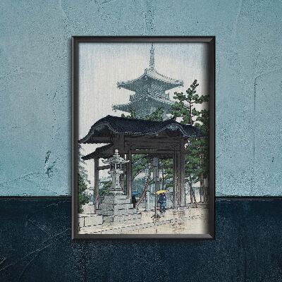 Vintage poster Zensetu Temple Kawase Hasui Ukiyo-e
