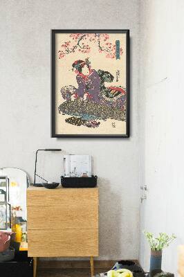Wall art Geisha with Koto Keisai Eisen
