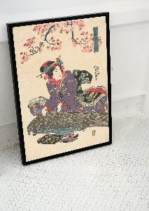 Wall art Geisha with Koto Keisai Eisen