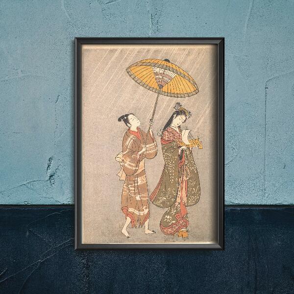 Canvas poster Komachi Praying for Rain Torii Kiyomitsu Ukiyo-e