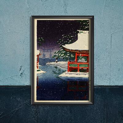 Vintage poster Miyajima in Falling Snow Tsuchiya Koitsu Ukiyo-e