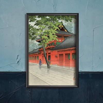 Poster After the Rain at Sanno Kawase Hasui Japanese Ukiyo-e