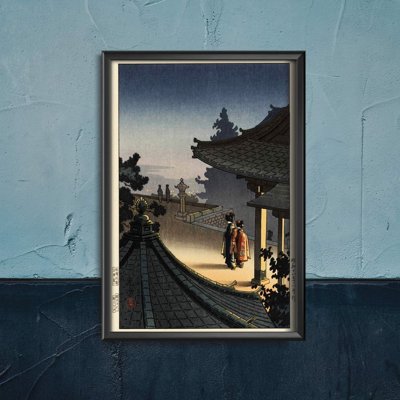 Vintage poster Evening At Miidera Temple Tsuchiya Koitsu Ukiyoe