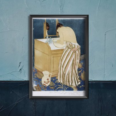 Vintage poster art Woman Bathing Mary Cassatt Cassatt Ukiyo-e