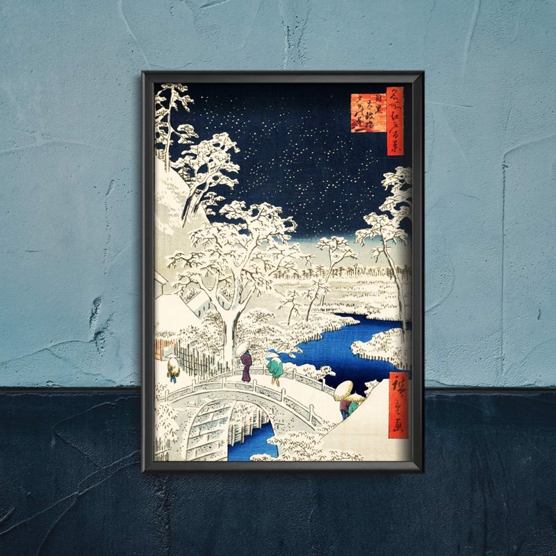 Wall art Meguro Drum Bridge and Sunset Hill Utagaw Hiroshige Ukiyo-e