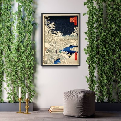 Wall art Meguro Drum Bridge and Sunset Hill Utagaw Hiroshige Ukiyo-e