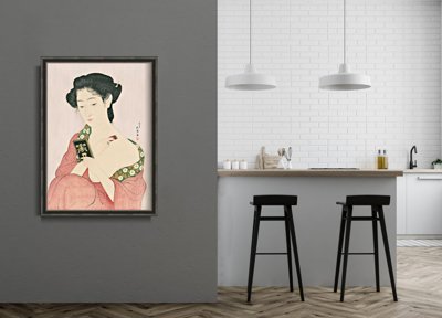 Vintage poster Japanese Woman Applying Powder Goyo Hashiguchi Ukiyo-e