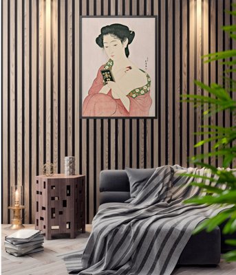 Vintage poster Japanese Woman Applying Powder Goyo Hashiguchi Ukiyo-e