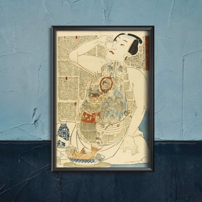 Poster Model of a Heathful Diet Inshoku yōjō kagami th Century Utagawa Ukiyo-e