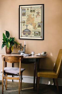Vintage poster art Vintage Oxford Shire Map Oxford UK