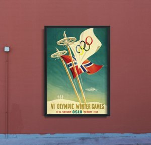 Vintage poster art VI Olimpic Winter Games Oslo