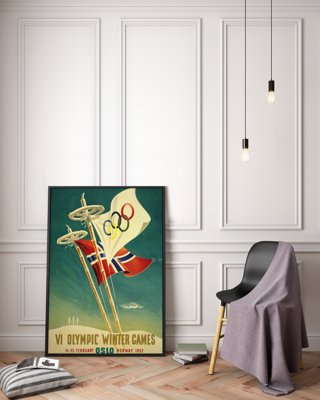 Vintage poster art VI Olimpic Winter Games Oslo