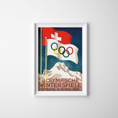 Canvas poster Olympics Winter Games Alps St. Moritz Switzerland