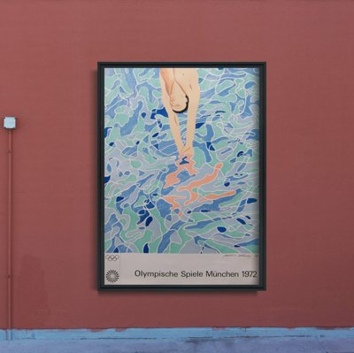 Poster Original Munich Olympic Diver Poster by David Hockney