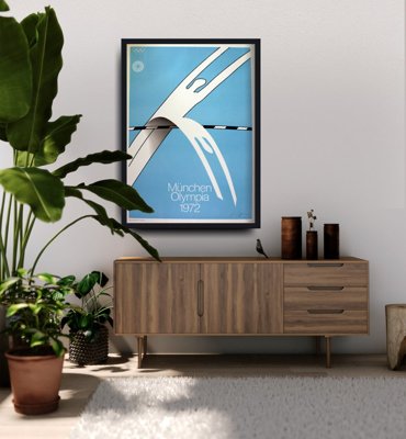 Vintage poster Olympic Games Munich Art Poster Designed by Alfonso Hüppi