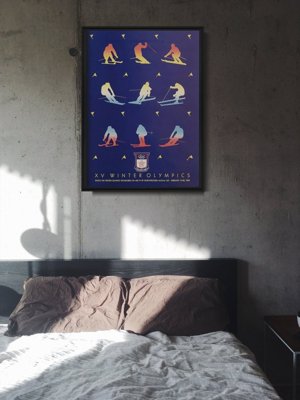 Vintage poster art Winter Olympics Poster Skiing Olympic Games Calgary Alberta Canada