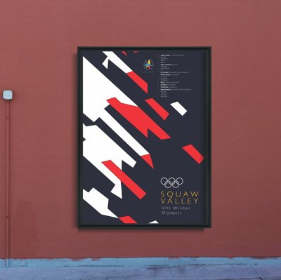 Vintage poster art Winter Olympic Games Squaw Valley