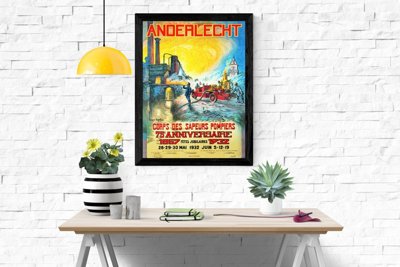 Vintage poster art Vintage Fireman Print Retro Fireman