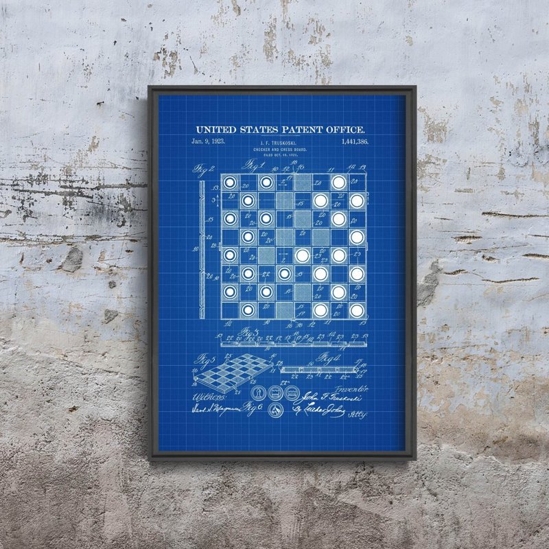 Canvas poster Checker And Chess Board Truskoski Patenet
