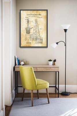 Vintage poster art Drilling Rig Wigle United States Patent