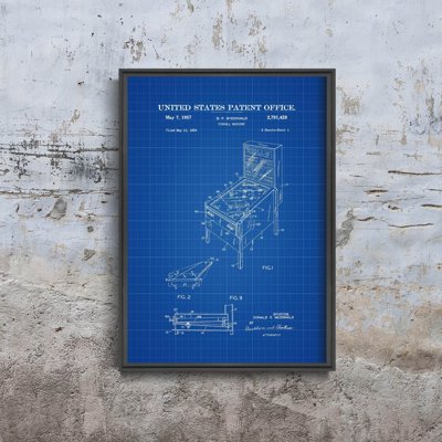 Wall art Pinball Machine United States Patent