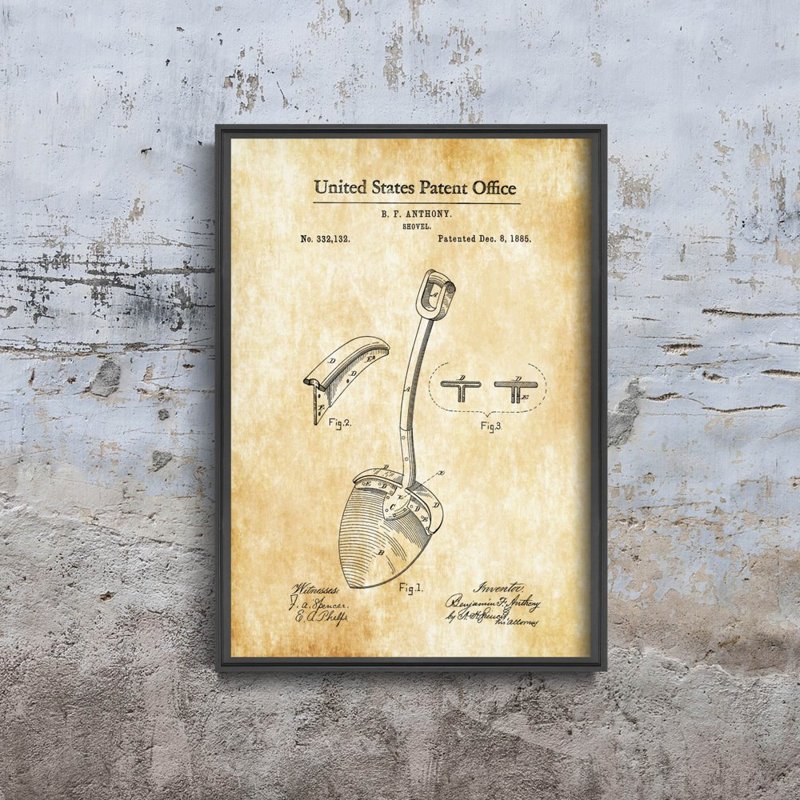 Vintage poster Shovel Anthony United States Patent