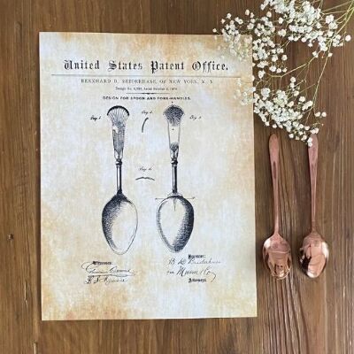 Vintage poster Osiris Flatware Spoon United States Patent