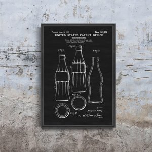 Vintage poster art Coke Design For A Bottle United States Patent