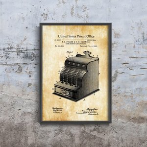 Vintage poster art Cash Register Fuller & Griswold US Patent