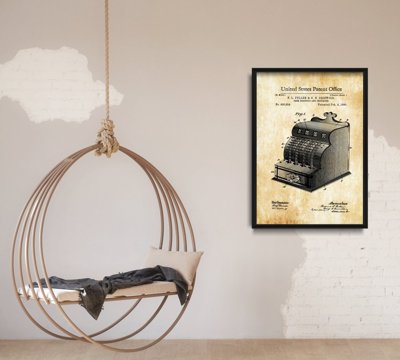 Vintage poster art Cash Register Fuller & Griswold US Patent