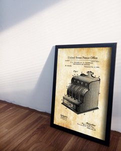Vintage poster art Cash Register Fuller & Griswold US Patent