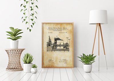 Poster Edison Electric Generator Patent